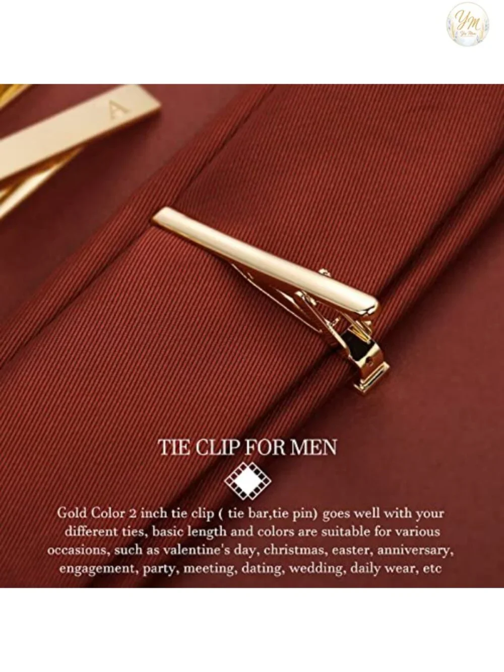 Men's 3-Piece Jewelry Set: Tie Clip, Cufflinks, Lapel Pin - Gold Plated Gift Set